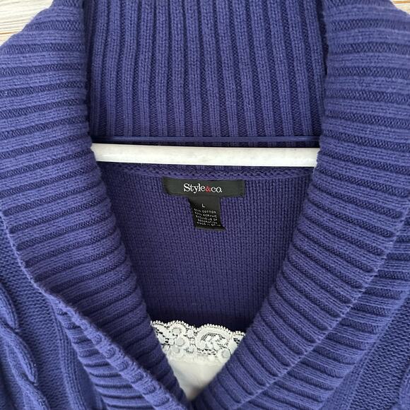 Style & Co. Cable Knit Sweater Tank Built In - Picture 2 of 5